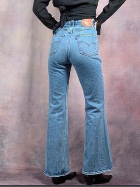 Levi's Medium Blue Flared High-Rise Jeans